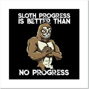 Workout Motivation Weightlifting Bodybuilder Sloth Gift Pun Posters and Art